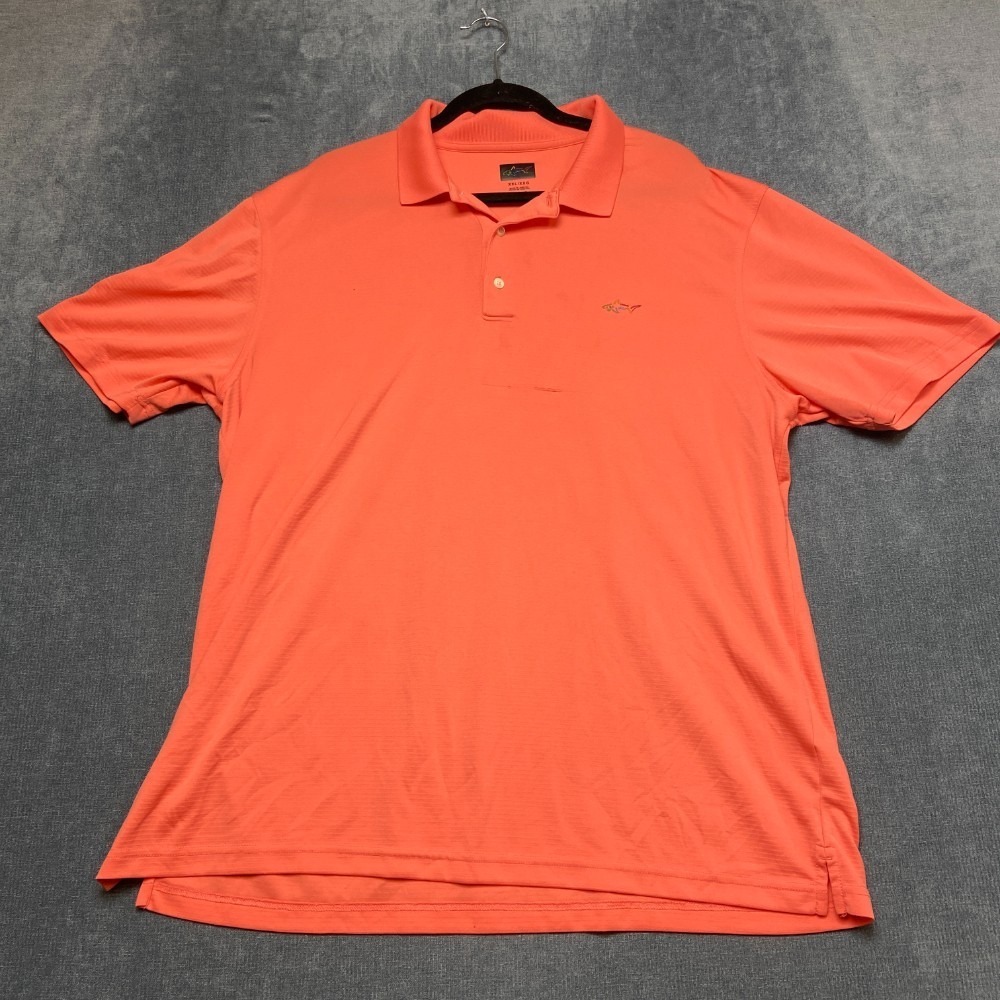 Greg Norman Play Dry Polo Shirt Mens 2XL Orange Tennis Performance Short Sleeve
